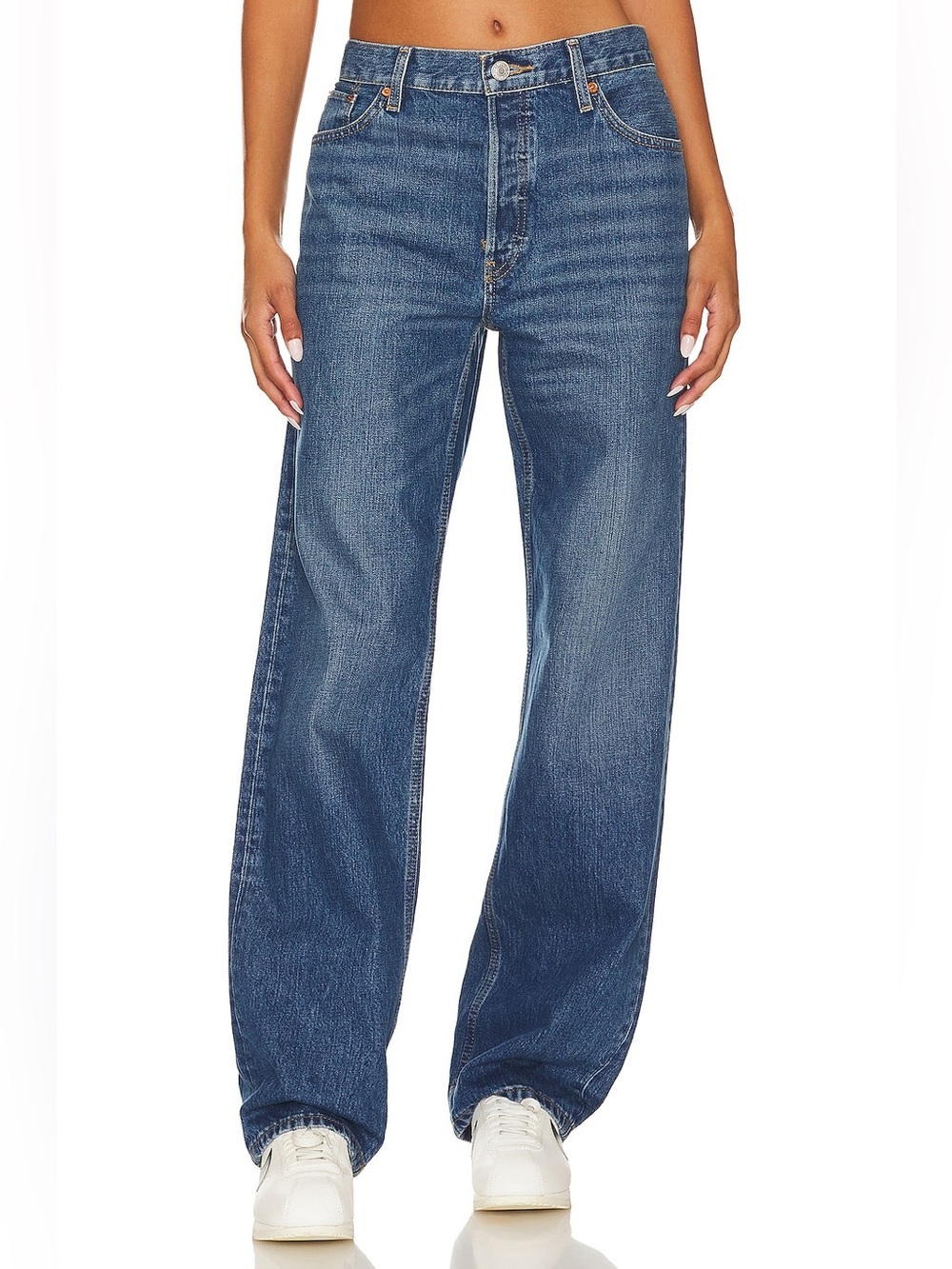 Re/Done Long Loose Straight-Leg Trousers In Bay Fade Size 29